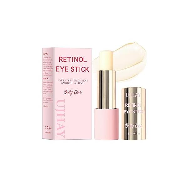 Retinol Eye Stick, Anti-Aging Cream for Wrinkles, Dark Circles, Puffiness & Bags Under Eyes, All-in-one Multi Balm with Caffeine, Vitamin C, Hydrating Firming Skin