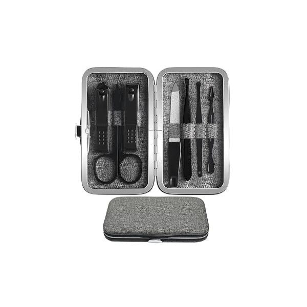 Manicure Pedicure Set Personal Care Nail Clipper Kit 7 PCS and for Men Suitable Travel(Brown) Present Husband Boyfriend Parent