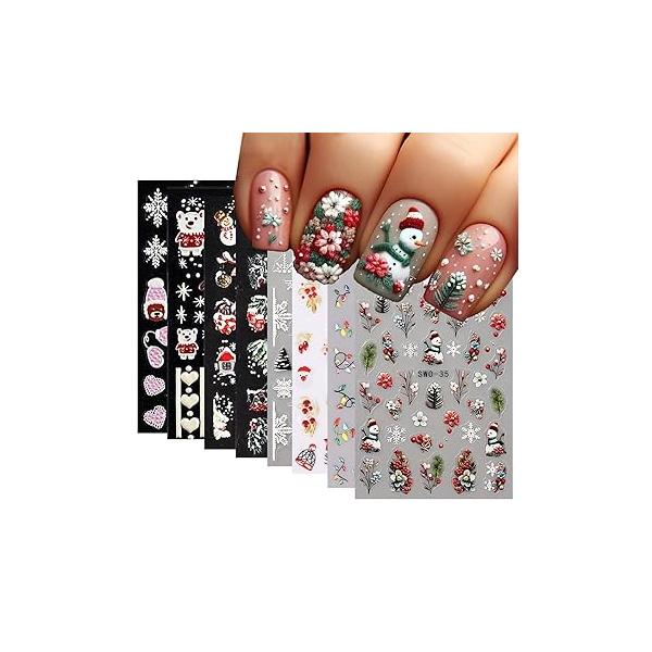 8Sheets 4th of July Nail Art Stickers Decals Red Blue White American Flag 3D Self-Adhesive Flame Butterfly Heart Designs Independence Day Decorations DIY Supplies for Women Kids
