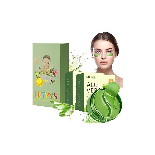 Vitamin C Eye Patches 2-Pack 120 PCS, Improving Skin Tone, Reducing Dark Circles and Refreshing, Collagen Mask for Puffy Eyes, Suitable Both Men Women