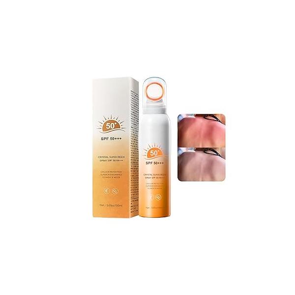 Reef Safe Sunscreen Spray SPF 50, 360° Mist, Broad-Spectrum UVA/UVB Protection, Lightweight & Non-Greasy, Travel Size for Face Body, Water Sweat Resistant，5.07oz/150ml (1 pack)