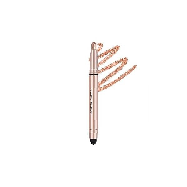 Eyeshadow Stick, Shimmer-Cream Eye Shadow Pencil, Sticks Long-Lasting Waterproof, Glitter-Eyeshadows Stick with Soft Brush for Eyeshadows Makeup(02Champagne-gold)