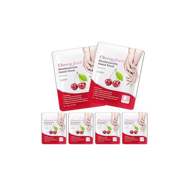 Hand Masks, 6 Pairs Hydrating Exfoliating Peeling Mask, Smooth Masks Moisturizing Gloves Overnight for Dry, Rough, Cracked Hands, Skin Moisturizer Glove Women Men（A