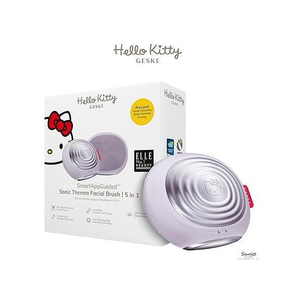 x Hello Kitty SmartAppGuided Sonic Thermo Facial Brush | 5 in 1 Skin Cleansing with Thermal Function Electric Massager