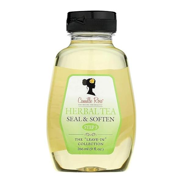 Camille Rose Herbal Tea leave in Hair Oil, with Jojoba and Lavender to Seal Moisture Soften Strands, for all Types, 9 fl oz