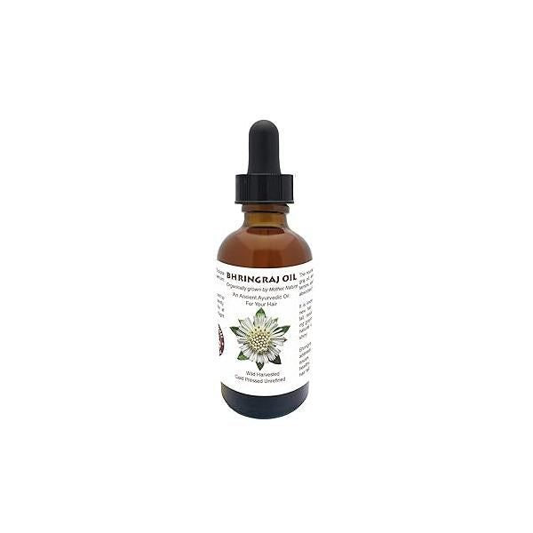 Best Natures Bhringraj Oil, Indian Eclipta Alba Pure and Natural, Cleans scalp, Improve overall appearance of hair. Goodbye Dandruff, For Graying, Hello Luminously shiny hair / 2 fl oz