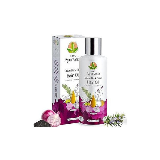 Advanced Onion Black Seed Hair Oil with Rosemary | Red onion for Stronger Hair| Infused 25+ Herbs, & SLS Paraben Free 200ML (pack of 1)