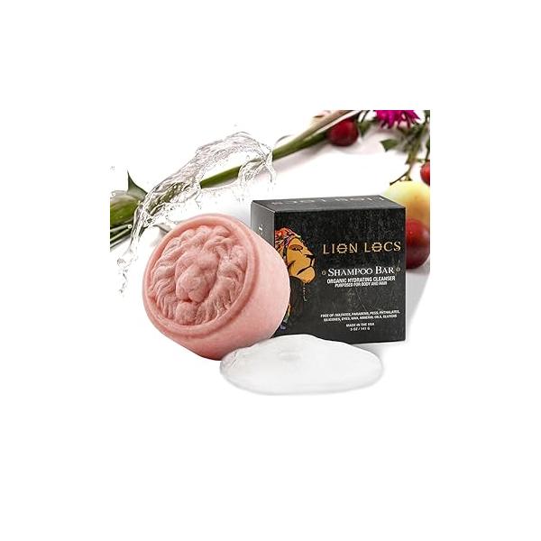 Lion Locs Shampoo Bar & Conditioner - Works for All Hair Types Dreadlocks, Microlocs, Sisterlocks, Wicks, Brotherlocks, Braids | Build Up Residue Free (5oz)