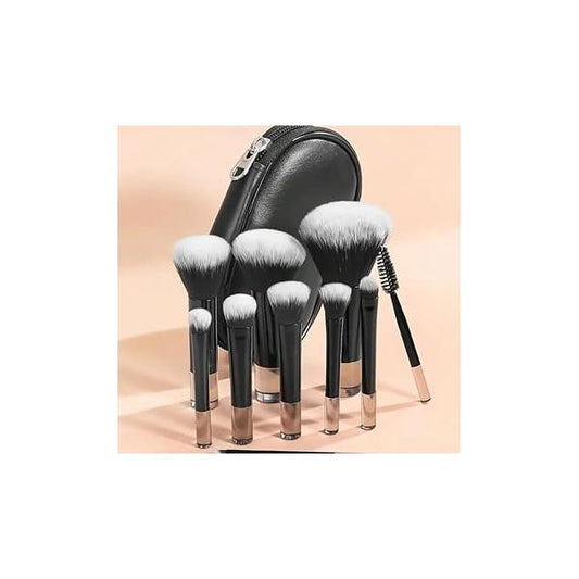 10-Pieces Makeup Brush Set with beautiful Carry Case - Your Complete Beauty Kit on the Go!