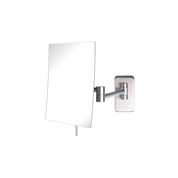 JERDON 8.75-Inch x 6.5-Inch Wall Mount Makeup Mirror - Personal with 5X Magnification & 14 inch Extension Nickel Arm Model JRT695N