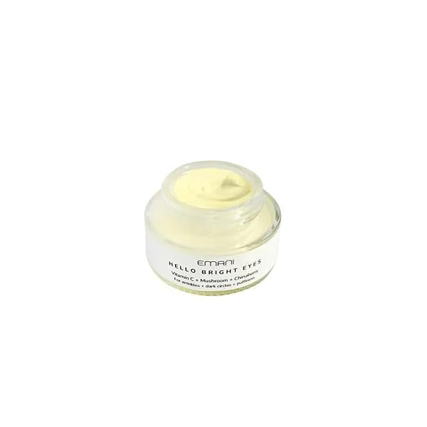 Emani Hello Bright Eyes - Vitamin C Super Eye Cream Caffeine and Turmeric, Anti-Aging for Dark Circles, Puffiness, Wrinkles, Firming, Hydrating & Smoothing Reduce Fine Lines 1 oz 30ml