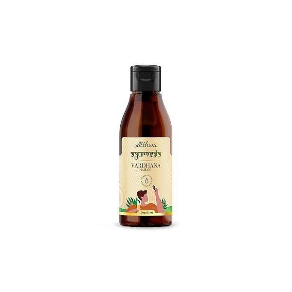 Satthwa Vardhana Hair Oil for Growth | With Pumpkin Seed & Saw Palmetto as Natural DHT Blockers Helps Control Fall and Strong hair Paraben Free, 150ml (5oz)