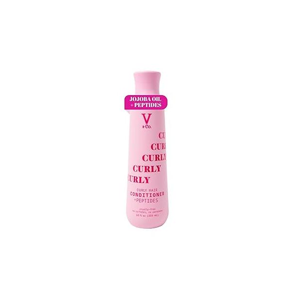 V&Co. Beauty Curly Hair Conditioner with Peptide Technology, 12 oz, Sulfate Free for Naturally Hair, Gentle, Color Safe
