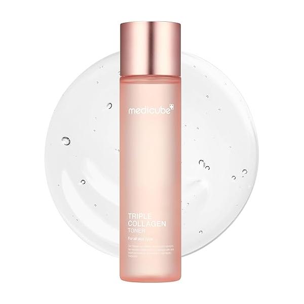 Medicube Triple Collagen Toner - Hydrolyzed, Atelo, & Soluble for Deep Hydration Plump Skin Fast-Absorbing Formula All-Day Suppleness, Korean Skincare (4.73 fl.oz.)