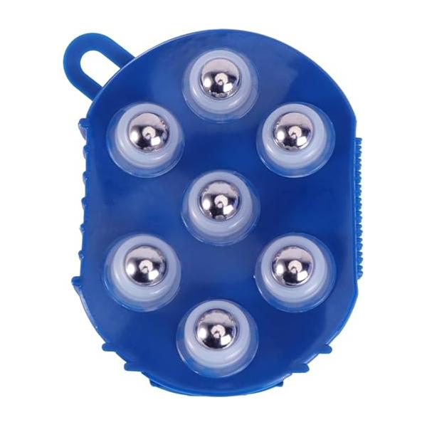 PartyKindom Body Massage Tools Roller, Gua Sha Fascia Muscle Release, 360° Rotatable for Face, Neck, Back, Abdomen, Legs & Full Body, Medium, Blue