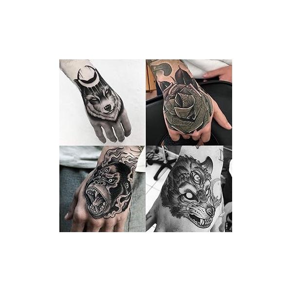 2 Sheets Waterproof Hand Back Body Art Temporary Tattoos Stickers Sun Moon