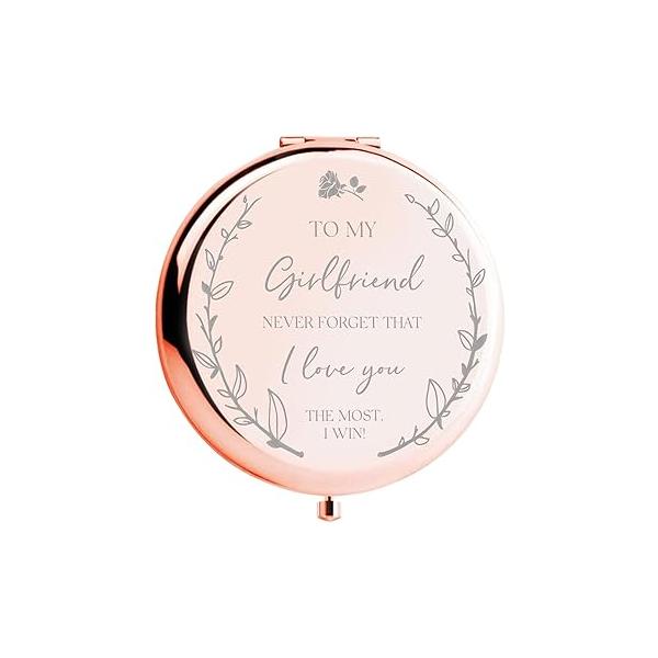 Girlfriend Gifts - Gold Compact Mirror I Love You Gift from Boyfriend