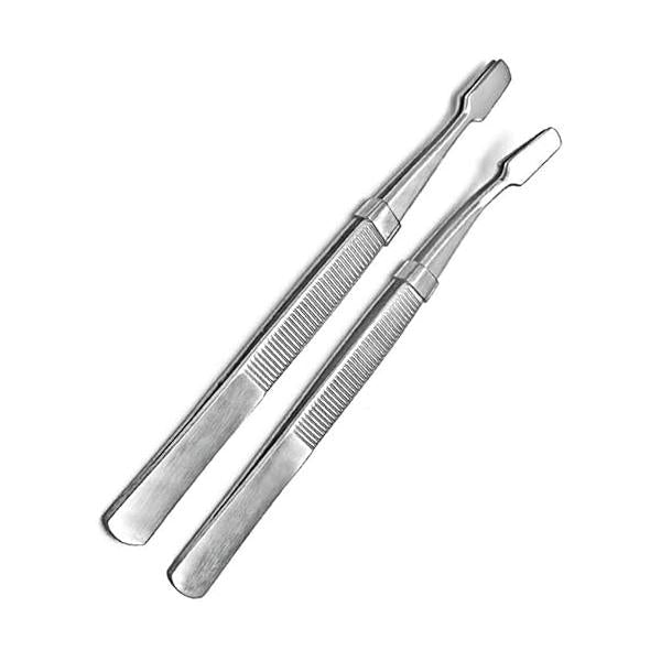 Leadigol Flat Mouth Eyelashes Tweezers Precision Stamp Philatelic Tool False Applicator Eyebrow Pinch Professional Stainless Steel for Women,Eyelash Grafting,Makeup Tools