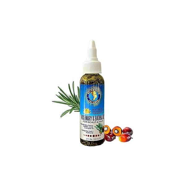 Nefertiti's Secrets Rosemary & Batana Oil for Hair Growth | 100% Natural and Hydrating with Black Seed Avocado Lavender, Coily, Kinky Straight Curly Secret Products - 2 Oz