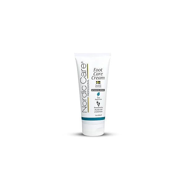 Nordic Care peppermint Foot Cream - Intensive Repair With Eucalyptus & Oil For Dry Feet Cracked Heels, Provide Deep Hydration | (6 oz, Pack of 1)