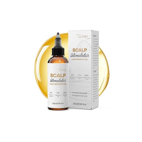 Scalp Stimulator Hair Growth Oil: Rosemary Castor Blend for Thinning Hair, Daily Nourishment & Thicker Strands, Natural Oils Men/Women