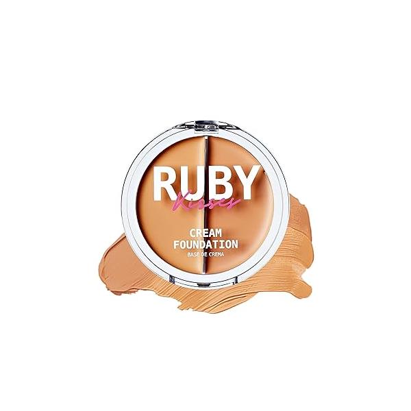 Ruby Kisses 3D Face Creator Cream Foundation & Concealer, 12 Hours Long Lasting, Medium to Full Coverage, Non-Greasy, Ideal for Makeup Contour Palette (Level 12)
