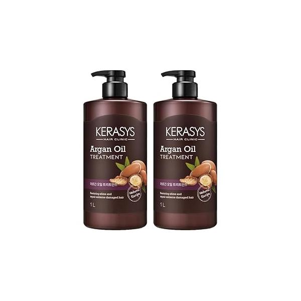 Kerasys Argan Oil Real Nature for Extremely Damaged Hair 33.8 fl oz / 1L (Treatment, 2-Pack)
