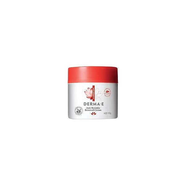 Derma E Anti-Wrinkle Renewal Skin Cream - Vitamin A Wrinkle Treatment Vegan Anti-Aging Moisturizer to Smooth & Renew Aging Skin, 4 oz