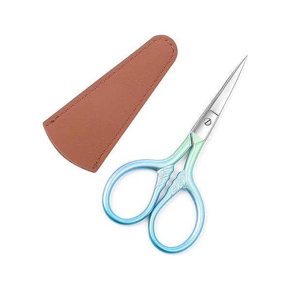 Personal Care Professional Beauty Tools (pink) Small scissors Facial hair removal and ear, nose eyebrow, beard trimming Stainless steel fine straight head