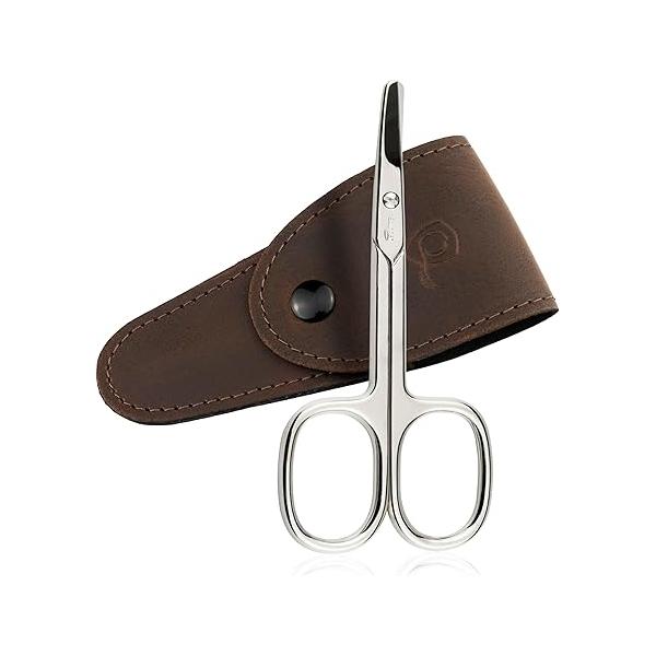 Solingen Curved Cuticle Scissors - Precision German Steel for Manicure & Pedicure, Eyebrow Eyelash Grooming, Extra Sharp with Premium Storage Case
