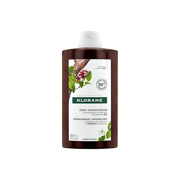 Klorane Strengthening Shampoo with Quinine - Dermatologist-Tested Natural Alternative Thickening for Hair Thinning Support Stronger, Healthier Men & Women