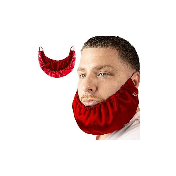 Mens Beard Bonnet for Essential Oil and Moisture Retention Healthy Hair Growth - Premium Quality Silky Soft Conditioning Cap, Helps to Prevent Itching Split Ends Satin Bandana