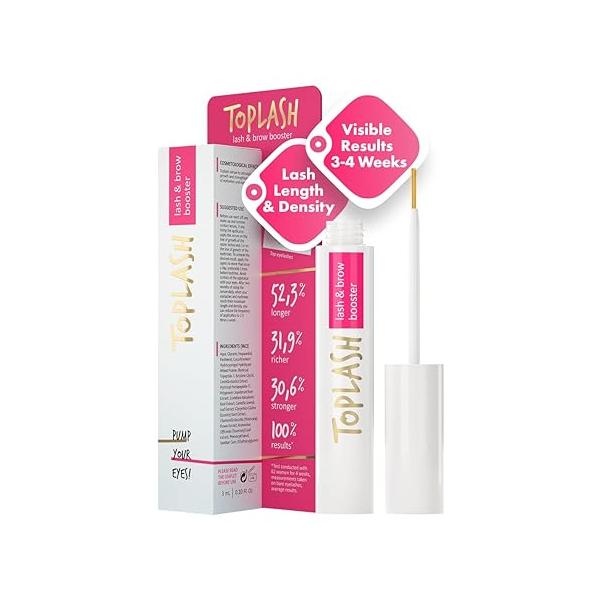 Eyelash Growth Serum - Innovative Formula for Longer, Thicker, Fuller Brows & Lashes Natural, Cruelty-Free Hypoallergenic 0.10 fl.oz.