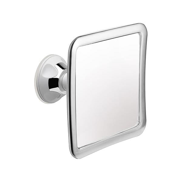 MIRRORVANA Fogless Shower Mirror with 360° Suction Cup - Anti Fog & Mist Free Shatterproof Shaving for Bathroom 16cm x (Pure White)