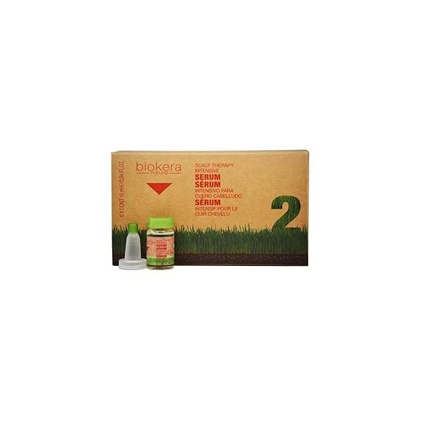 SALERM - Intensive Scalp Serum Biokera Natura 6 x 10 ml Fortifying Hair Treatment for Women and Men with Ginseng Ginkgo Biloba Strengthens Weakened