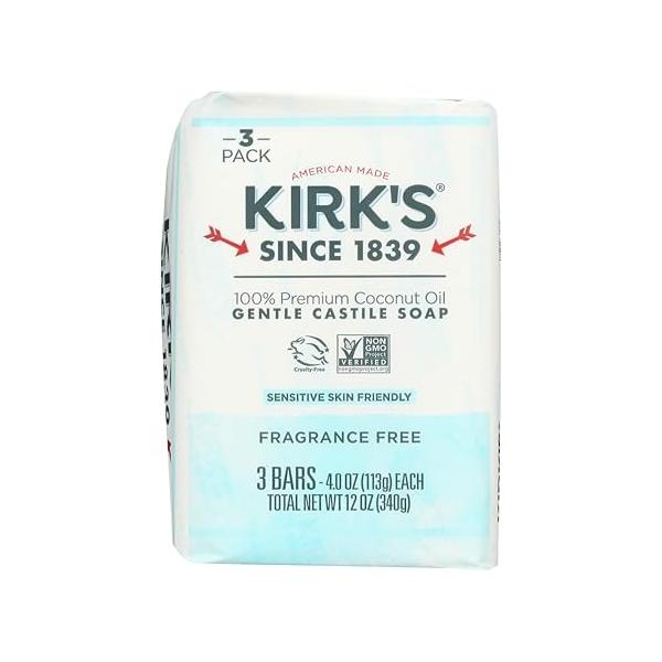 Kirks Soap Bar 3pk Frag Free