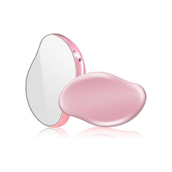 Crystal Hair Eraser for Women and Men, Reusable Remover Magic Painless Exfoliation Removal Tool, Device Back Arms Legs (Pink)
