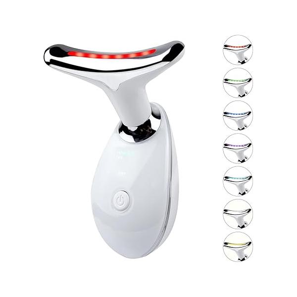 Face and Neck Massager，7 Color Multifunctional Facial Skin Care Tools, Led Beauty Device for Home Use
