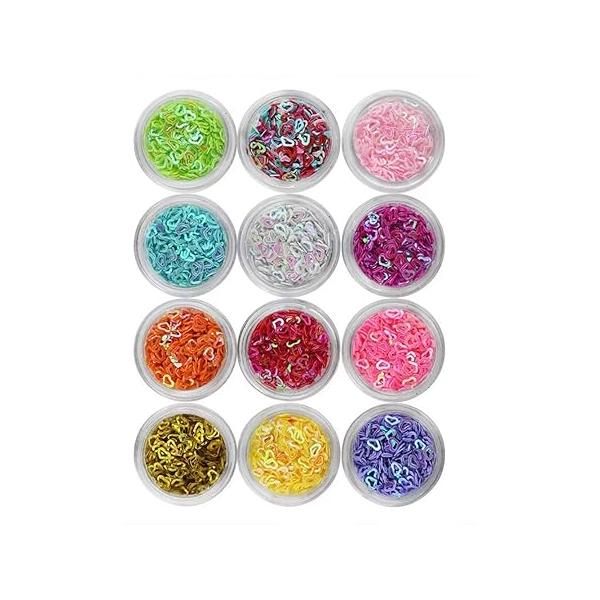 Nail Art DIY Snowflakes Glitter Sequins 3D Christmas Flower Flakes 12 Colors