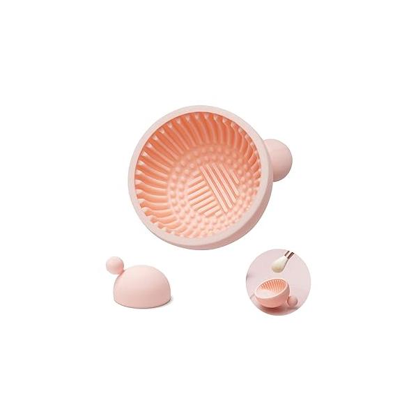 Pubcontti Asion Brush Cleaning Pad，Silicone Makeup Scrubber Bowl Portable Washing Tool Cosmetic Cleaner for Girl-Easy Clean