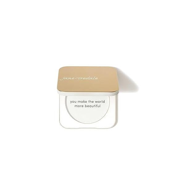 jane iredale Refillable Compact | Aluminum Shell & Magnetic Closure Interior Mirror for On-The-Go Use Compatible with all Powder Refills White