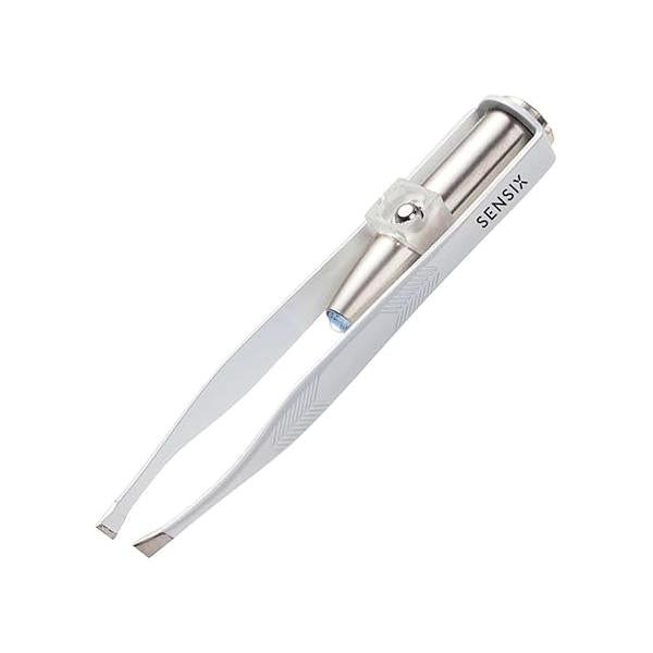 Slant Tip Lighted Tweezers for Eyebrows - Professional Fine Point with Light Women Eyebrow Plucker Precision Facial Hair