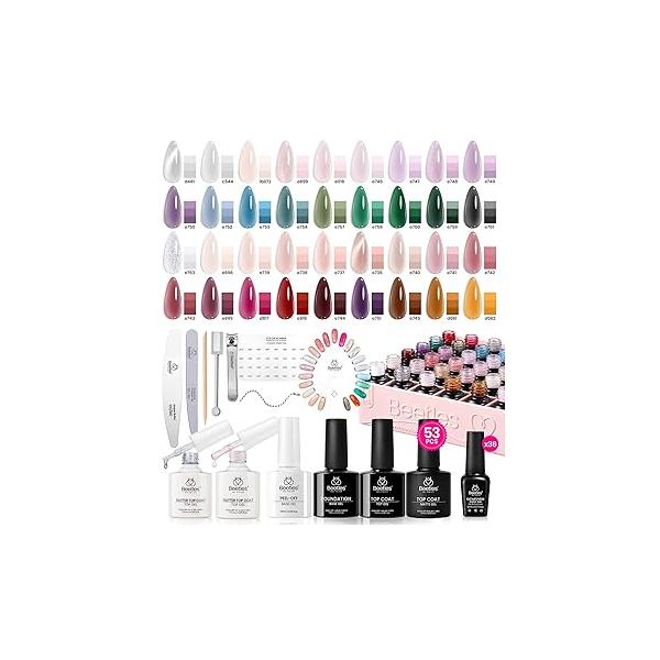 Beetles Gel Nail Polish Set - 20 Pcs Neon Soak Off Uv LED Gold Sliver Glitter Kit Blue Pink Black White for Art Salon Gift Women