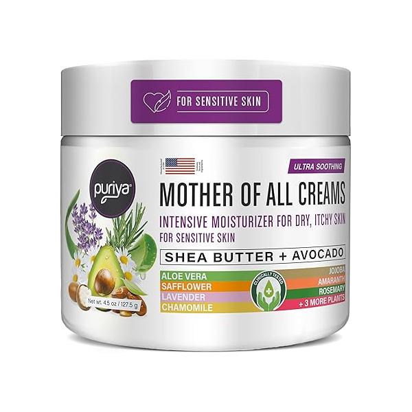 Puriya Intensive Moisturizer with Honey, Shea Butter, Hydrating, Soothing for Dry, Irritated, Sensitive Skin, Daily Multi Purpose Cream Hands, Body, Long Lasting, Plant Based Mother of All Creams