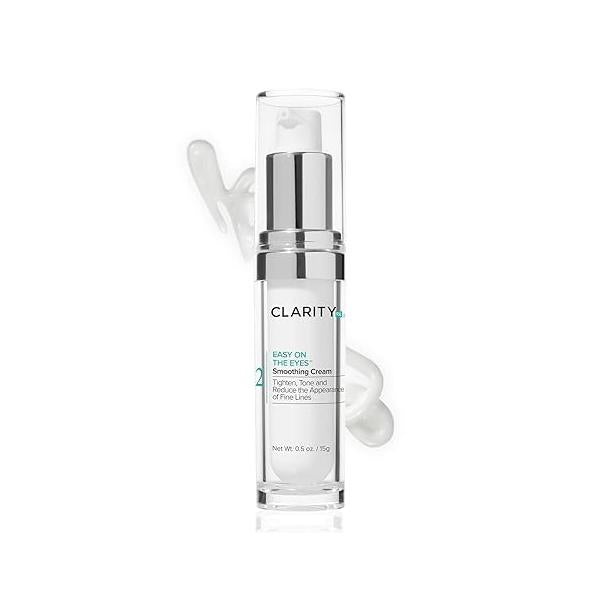 ClarityRx Easy On The Eyes Smoothing Eye Cream, Natural Plant-Based Anti-Aging Under Cream for Dark Circles, Contains Hyaluronic Acid, Paraben & Cruelty Free (0.5oz)