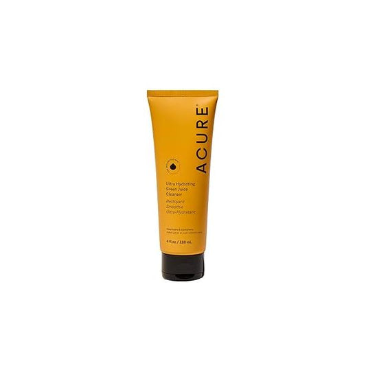 Acure Ultra Hydrating Green Juice Face Cleanser - Day & Night Facial Cleansing Foam, 4 fl oz