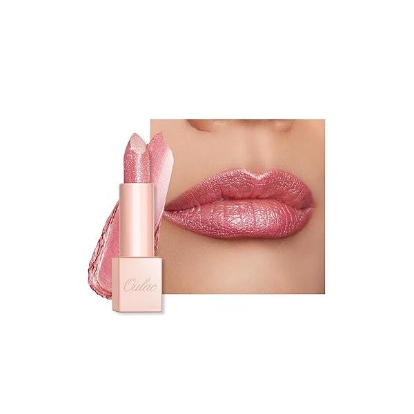 Oulac Moisturizing Pink Lipstick for Women - Tinted Lip Balm with Shimmmer, Lightweight Makeup, Nourishing & Hydrating Formula, Vegan Gluten Free, PG03 Jewel
