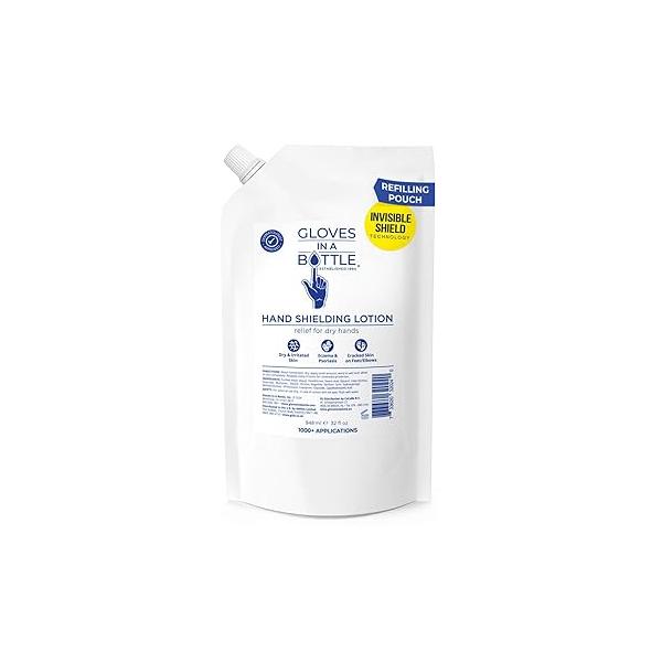 Gloves In A Bottle Hand Lotion for Nurses - Best Travel Cream Dry, Cracked Hands, Eczema & Psoriasis Relief Silicone Glove Healthcare Workers 2 oz