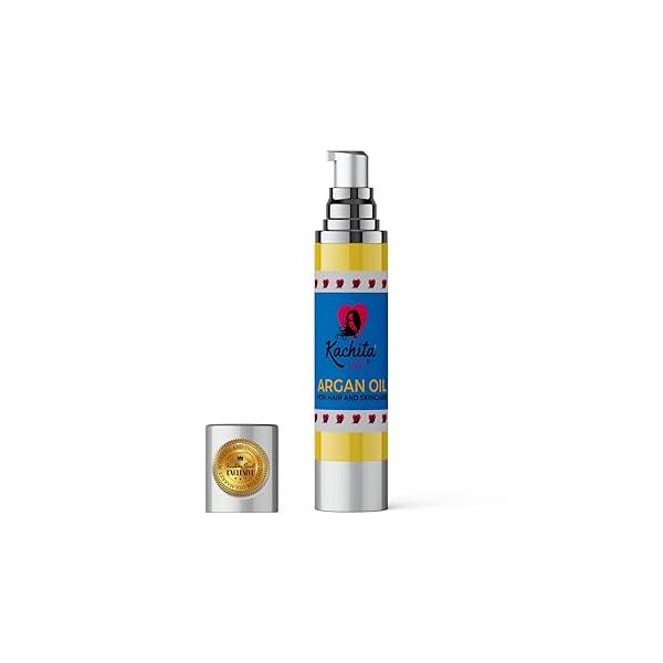 Kachita Spell Moroccan Argan Oil for Hair and Skin Premium Grade 100% Pure Moisturizer Dry & Damaged Skin, Hair, Face, Body, Scalp Nails.