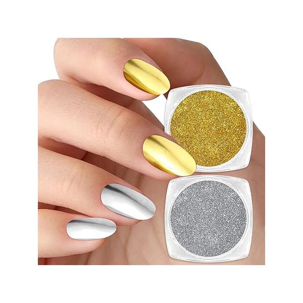 Allstarry White Pearl Chrome Nail Powder, Iridescent Aurora Powder Metallic Mirror Effect Glitter Pearlescent Ice Transparent Mermaid Pigment Dust Kit for Art Decoration